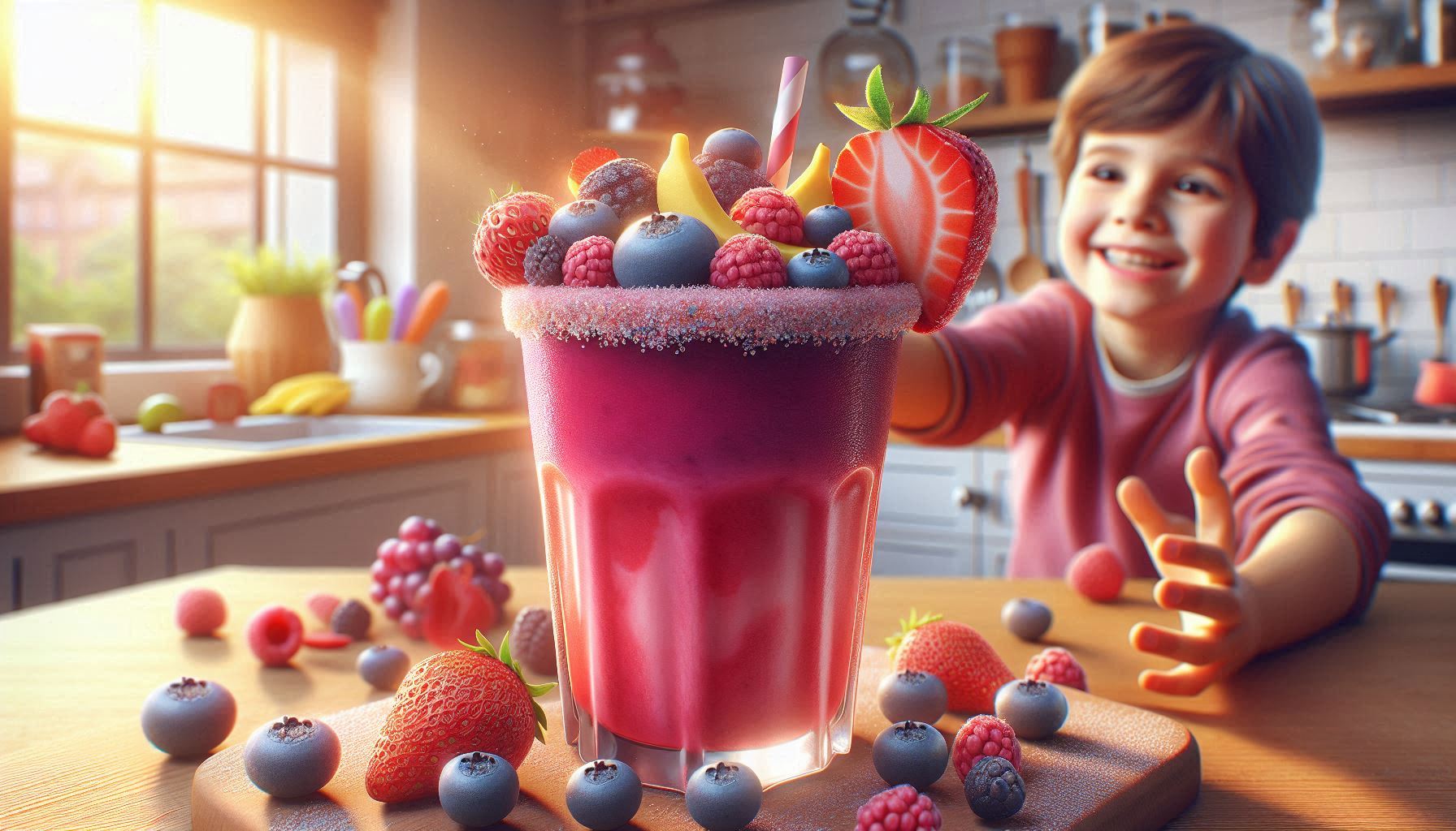 Smoothie de frutas vermelhas com iogurte